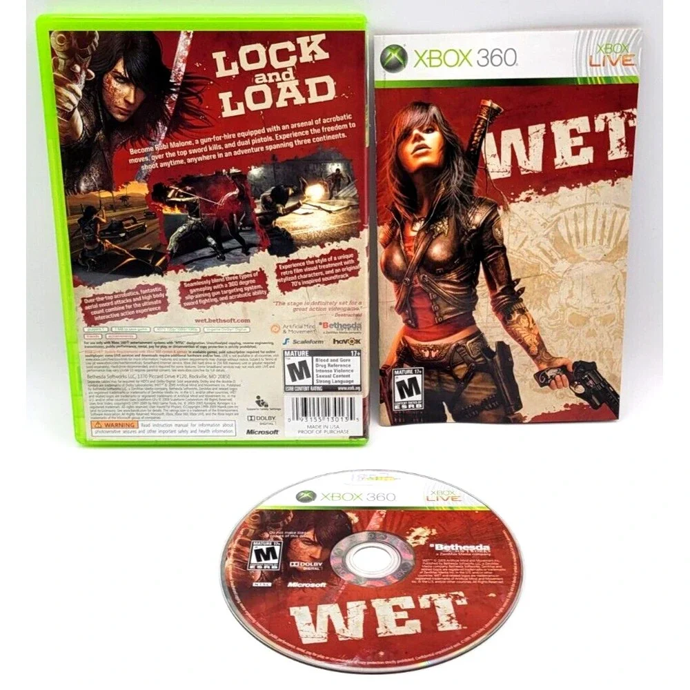 Wet (Microsoft Xbox 360, 2009) Complete With Case and Manual -‎ Works Great